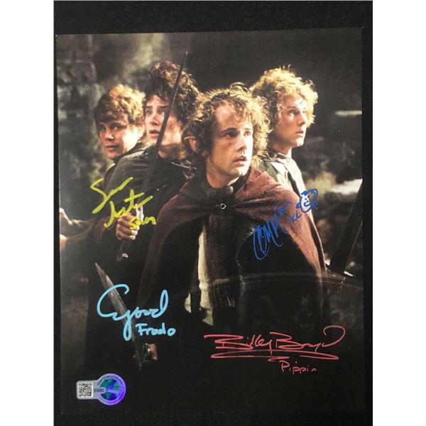 QUAD SIGNED LORD OF THE RINGS 8X10 ASTIN, WOOD, BOYD & MONAGHAN - WWOC COA