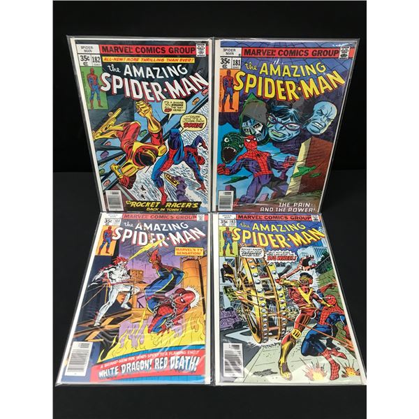 LOT OF 4 AMAZING SPIDERMAN COMICS #181-184 - MARVEL COMICS