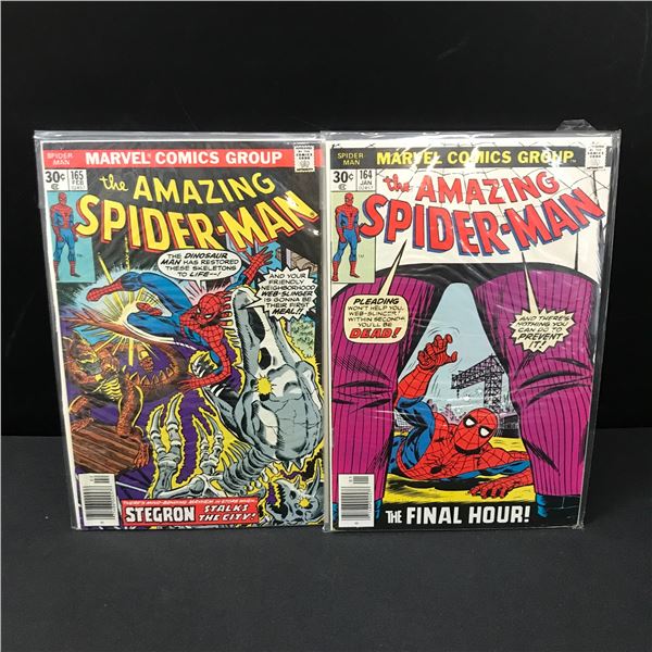 LOT OF 2 AMAZING SPIDERMAN COMICS #164-165 - MARVEL COMICS