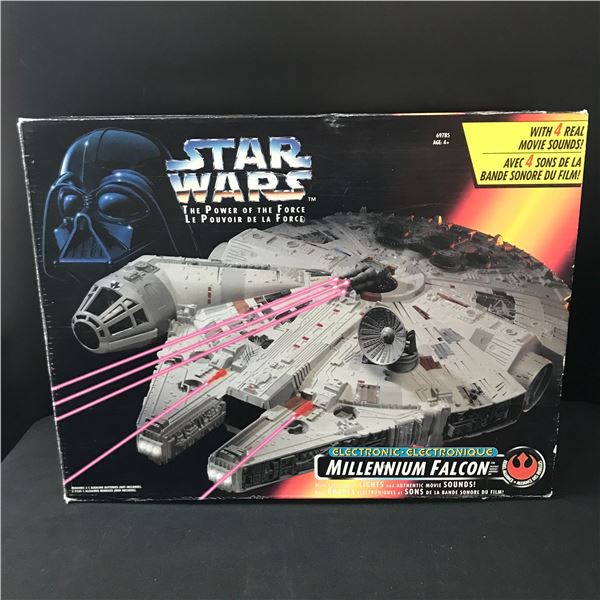 STAR WARS THE POWER OF THE FORCE ELECTRONIC MILLENIUM FALCON IN ORIGINAL PACKAGING