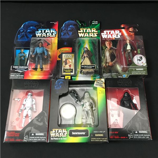 LOT OF 6 STAR WARS ACTION FIGURES IN ORIGINAL PACKAGING