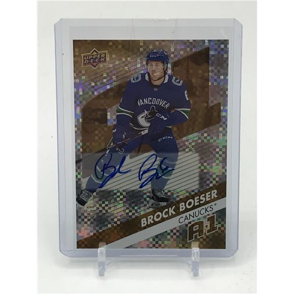 2017-18 UPPER DECK OVERTIME HOCKEY BROCK BOESER SIGNED TRADING CARD