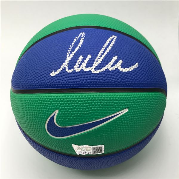 LUCA DONCIC SIGNED DALLAS MAVERICKS MINI BASKETBALL (ACE COA)
