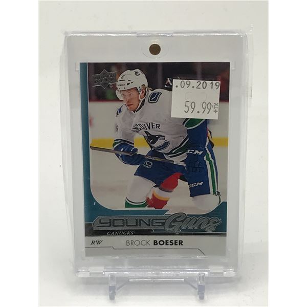 2017-18 UPPER DECK SERIES BROCK BOESER YOUNG GUNS TRADING CARD