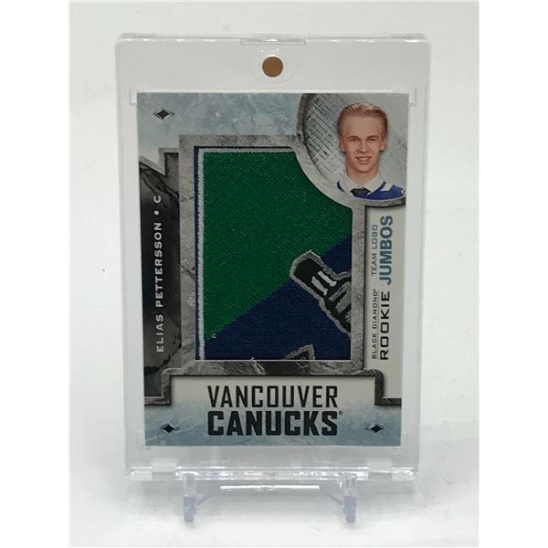 2018-19 UPPER DECK BLACK DIAMOND HOCKEY ROOKIE JUMBOS ELIAS PETTERSSON PATCH TRADING CARD