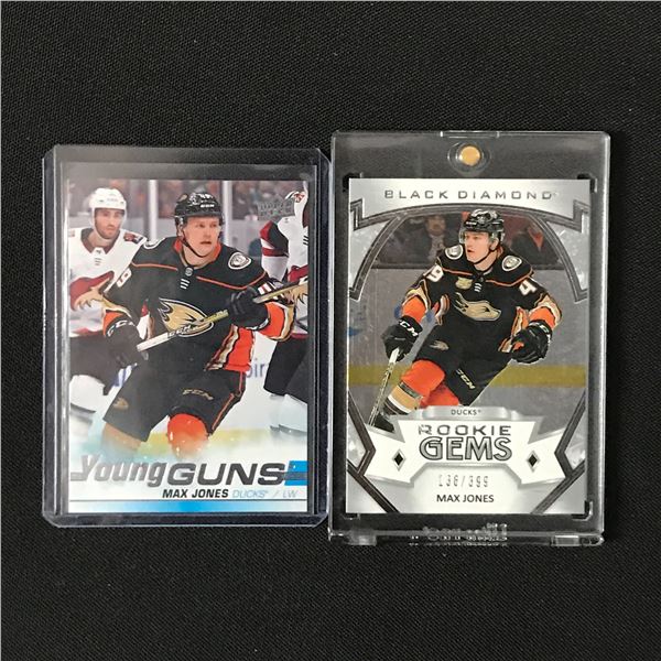 LOT OF 2 MAX JONES HOCKEY TRADING CARDS - INCLUDING ROOKIE GEMS 136/399