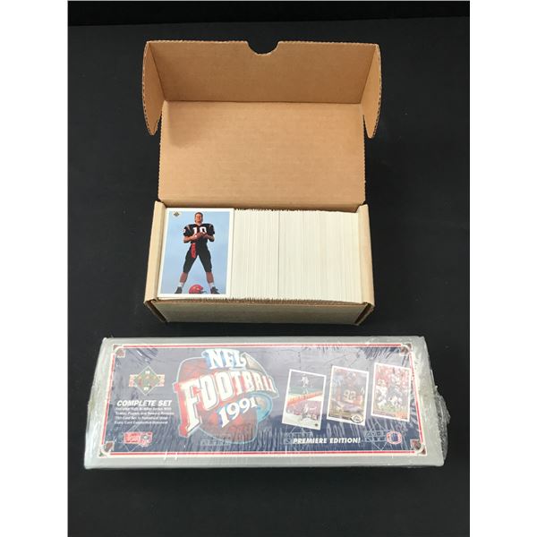 LOT OF 2 UPPER DECK 1991 FOOTBALL CARD COMPLETE SETS (BRETT FAVRE ROOKIE CARD)
