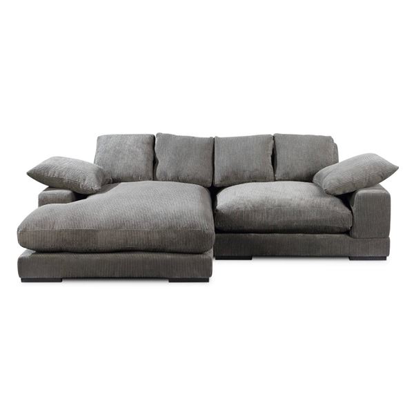 Moe's Plunge Sectional Charcoal Sofa - 106.0in W X 46.0in D X 34.0in H