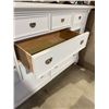 Image 3 : New - Elegant White 8-Drawer Dresser | Dual Glass Doors & Polished Hardware - approx. 66in x 20in x 