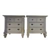 Image 1 : New - Set of Two 3-Drawer White Nightstands with Decorative Molding