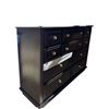 Image 1 : New - Elegant Dark Espresso 10-Drawer Dresser Polished Hexagonal Hardware - approx. 64in x 19in x 42