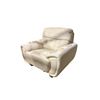 Image 1 : Mazarian Designer Off-White Leather Lounge Chair - Modern Luxury Style