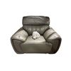Image 2 : New - Mazarian Grey Leather Lounge Chair - Contemporary Style - Legs Assembly Required