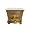 Image 2 : New Infinity Gold nightstand | Faux-Marble Top | Intricate Scrollwork by Cosmos Furniture