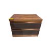 Image 2 : New - Modern 2-Drawer Nightstand | Walnut Finish & Copper Metallic Base