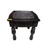 Image 2 : New - Elegant Black Carved Tall End Table | Faux Marble Inlay approx. 27in x 27in x 26in tall