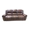 Image 1 : Amax Leather - Brown Leather Recliner Sofa | Nailhead Trim (missing power adapter)
