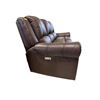 Image 2 : Amax Leather - Brown Leather Recliner Sofa | Nailhead Trim (missing power adapter)
