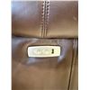 Image 3 : Amax Leather - Brown Leather Recliner Sofa | Nailhead Trim (missing power adapter)