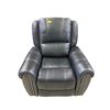 Image 3 : Black Leather Manual Recliner Nail Head Trim