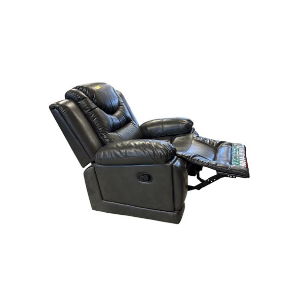 Black Milano Leather Manual Rocker Recliner