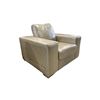 Image 1 : Shiny Cream Leather Sofa Chair