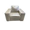 Image 2 : Shiny Cream Leather Sofa Chair