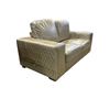 Image 1 : Shiny Cream Leather Loveseat
