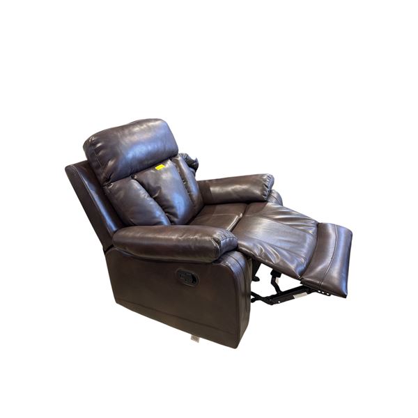 Brown Leather Manual Recliner