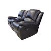 Image 2 : Amax Leather - Brown Leather Double Manual Rocker Recliner With Cup Holders and Arm Storage