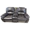 Image 4 : Amax Leather - Brown Leather Double Manual Rocker Recliner With Cup Holders and Arm Storage