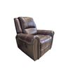 Image 2 : Amax Leather - Brown Leather with Brass Nailheads Manual Recliner
