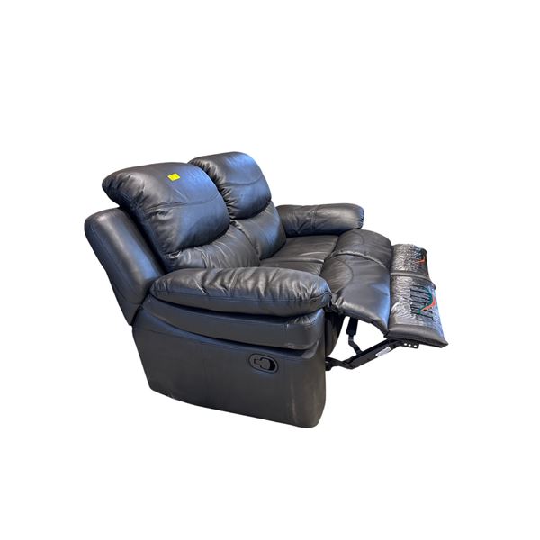 Amax Leather - Double Black Leather Manual Recliner