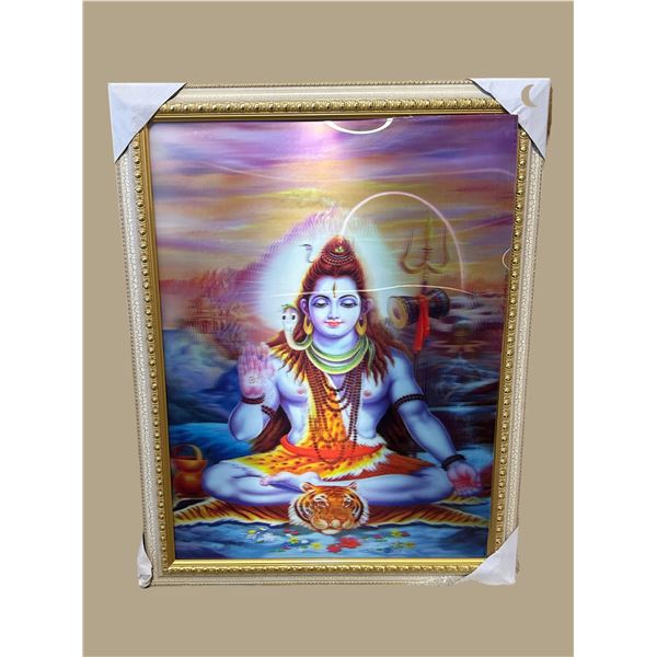 4pc Lord Shiva Framed Wall Hangings - 28x36in