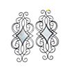 Image 1 : Set of 2 New Decorative Wrought Iron Style Metal Wall Mirrors - approx. 48x21in
