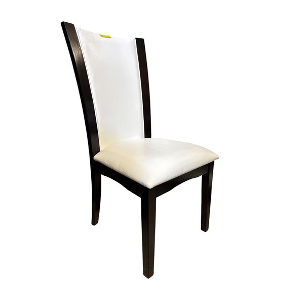 Set of 2 new black and white high back dining chairs