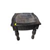Image 2 : New - Elegant Black Carved Tall End Table | Faux Marble Inlay approx. 27in x 27in x 26in tall