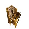 Image 1 : Ornate French Rococo Style Gold Gilded Bed Frame with Tufted Velvet and Floral Medallion - headboard