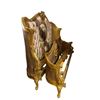 Image 3 : Ornate French Rococo Style Gold Gilded Bed Frame with Tufted Velvet and Floral Medallion - headboard