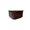 Image 1 : New - Dark Brown Wooden Square End Table Single Drawer - 26x26x16in H