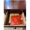 Image 3 : New - Dark Brown Wooden Square End Table Single Drawer - 26x26x16in H