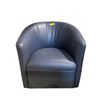 Image 1 : Natuzzi Editions Blue Swivel Leather Chair