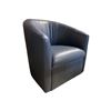 Image 2 : Natuzzi Editions Blue Swivel Leather Chair