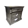Image 1 : New - Solid Wood 2-Drawer Nightstand in Gray Finish (with legs)