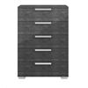 Image 1 : BNIB - Status Sarah Grey Birch Italian 5 Drawer Tall Chest with Horizontal Handles