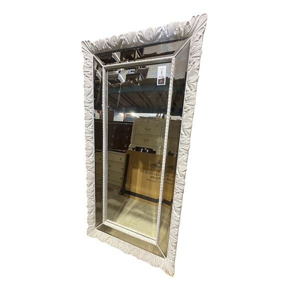 74x38in White Framed Full Size Wall Mirror - Retail $1,197 by Royal Home Creations Ltd