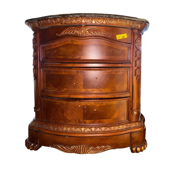 3 drawer Stone Top Chest (missing handles)