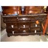 Image 2 : New - Ornate Traditional Style Dark Cherry Marble/Stone Top Dresser - approx. 70in x 19in x 43in H