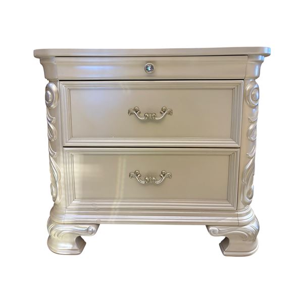 New - Victoria 3 Drawer White nightstand by Cosmos Furniture