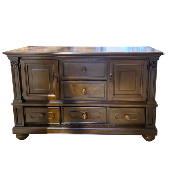 5 Drawer 2 Door Brown Dresser
